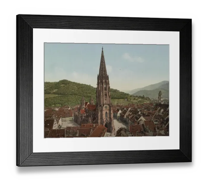 Framed Print : Freiburg im Breisgrau, the cathedral, Baden-Wuerttemberg, c. 1890, Germany, Historic, digitally restored reproduction from a 19th century original