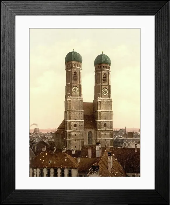 Framed Print : The Church of Our Lady in Munich, Bavaria, c. 1890, Germany, Historical, digitally restored reproduction from a 19th century original Framed Print : The Church of Our Lady in Munich, Bavaria, c. 1890, Germany, Historical, digitally restored reproduction from a 19th century original