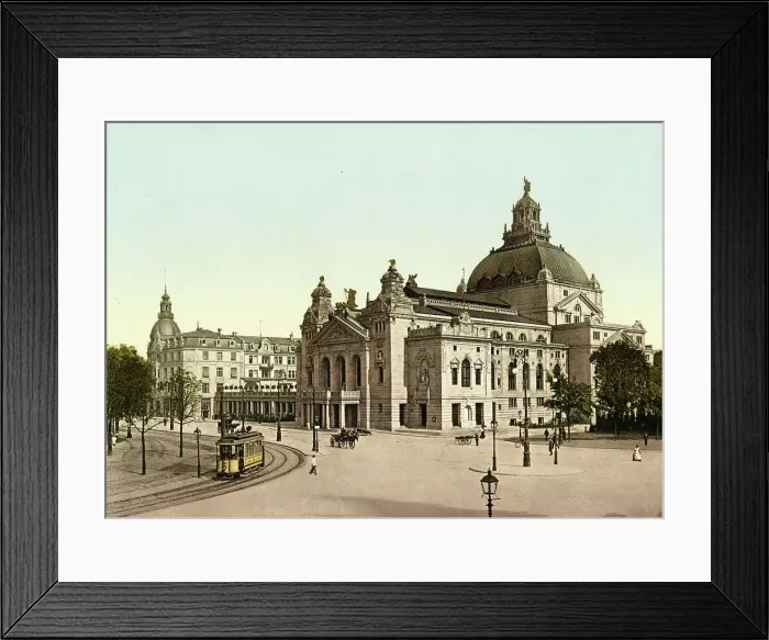 Framed Print : The New Playhouse in Frankfurt am Main, Hesse, c. 1890, Germany, Historic, digitally restored reproduction from a 19th century original Framed Print : The New Playhouse in Frankfurt am Main, Hesse, c. 1890, Germany, Historic, digitally restored reproduction from a 19th century original