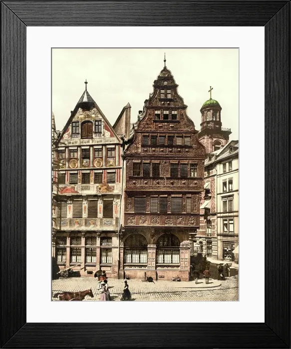 Framed Print : The Roemer, Centre of Frankfurt am Main, Hesse, c. 1890, Germany, Historic, digitally restored reproduction from a 19th century original Framed Print : The Roemer, Centre of Frankfurt am Main, Hesse, c. 1890, Germany, Historic, digitally restored reproduction from a 19th century original