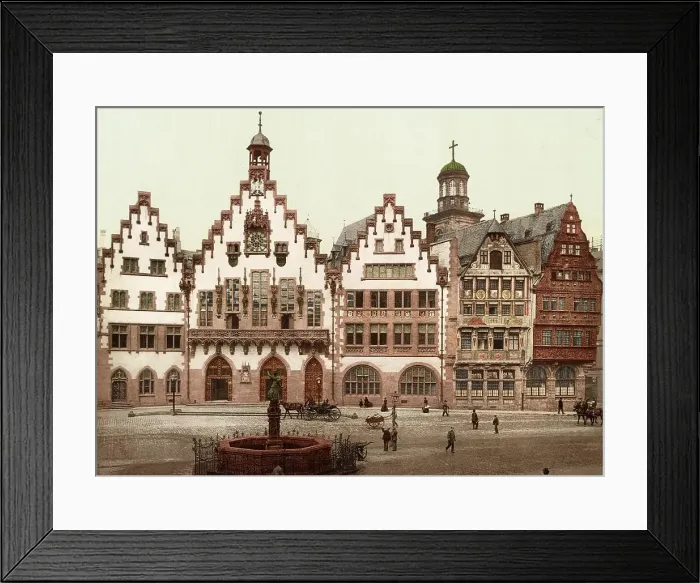 Framed Print : The Roemer, Centre of Frankfurt am Main, Hesse, c. 1890, Germany, Historic, digitally restored reproduction from a 19th century original Framed Print : The Roemer, Centre of Frankfurt am Main, Hesse, c. 1890, Germany, Historic, digitally restored reproduction from a 19th century original