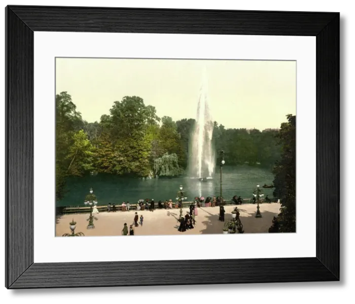 Framed Print : Fountain in the spa gardens of Wiesbaden, Hesse, c. 1890, Germany, Historic, digitally restored reproduction from a 19th century original Framed Print : Fountain in the spa gardens of Wiesbaden, Hesse, c. 1890, Germany, Historic, digitally restored reproduction from a 19th century original