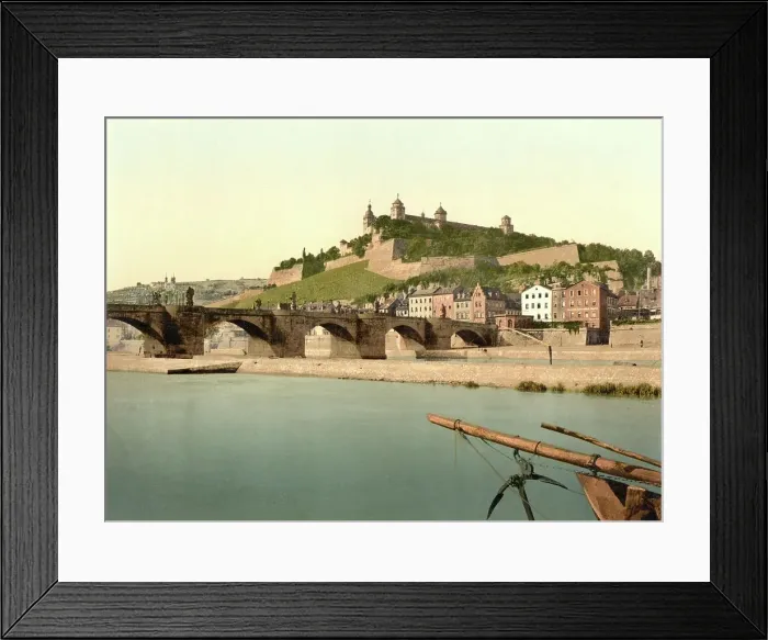 Framed Print : Main River and Fortress in Wuerzburg, Bavaria, c. 1890, Germany, Historic, digitally restored reproduction from a 19th century original Framed Print : Main River and Fortress in Wuerzburg, Bavaria, c. 1890, Germany, Historic, digitally restored reproduction from a 19th century original
