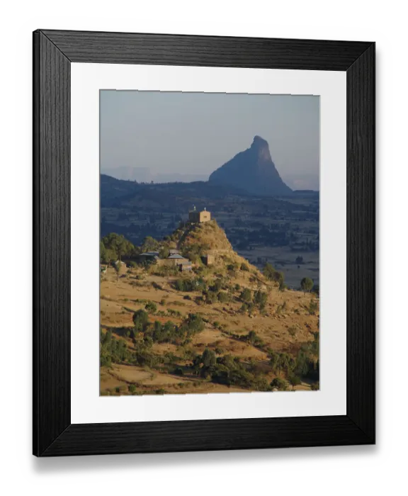 Framed Print : View on Abba Pentalewon church in vicinity of Aksum city in Ethiopia Framed Print : View on Abba Pentalewon church in vicinity of Aksum city in Ethiopia