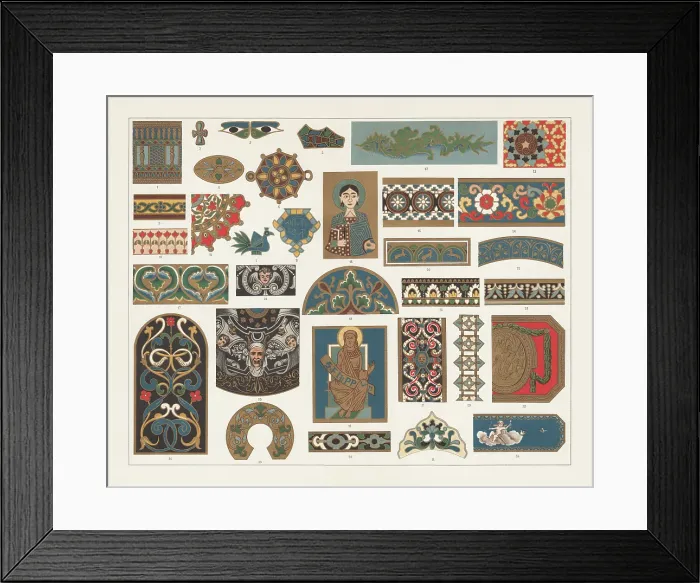 Framed Print : Enamel painting, lithograph, published in 1897 Framed Print : Enamel painting, lithograph, published in 1897