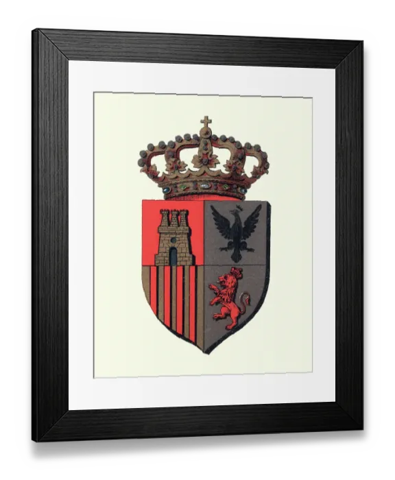 Framed Print : Heraldry - Heraldic crown and shield insignia Framed Print : Heraldry - Heraldic crown and shield insignia