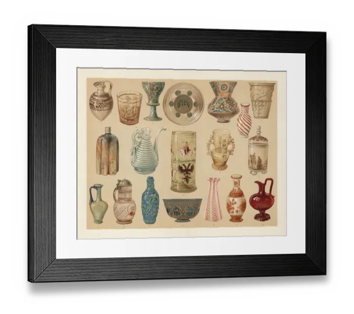 Framed Print : Glass art industry, lithograph, published in 1897 Framed Print : Glass art industry, lithograph, published in 1897