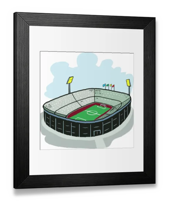 Framed Print : Football soccer stadium illustration Framed Print : Football soccer stadium illustration