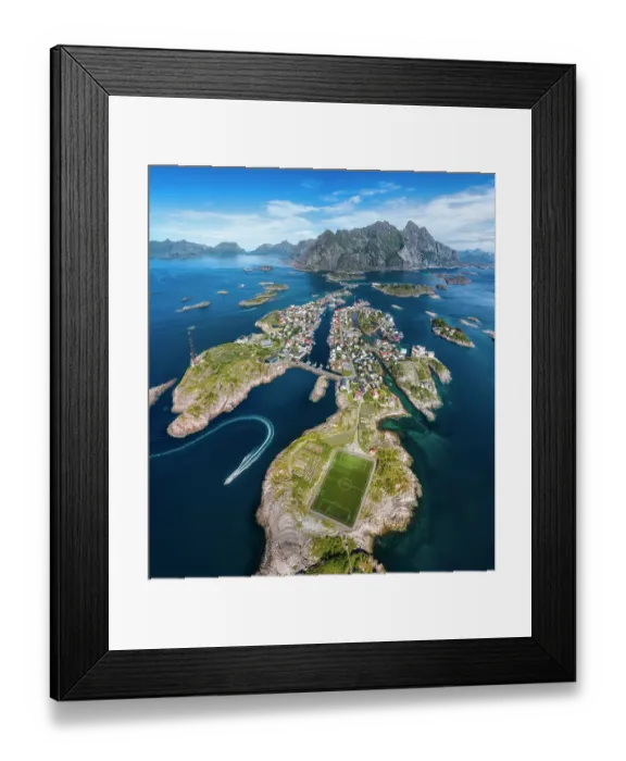 Framed Print : Amazing Soccer Pitch in Lofoten Islands, Norway Framed Print : Amazing Soccer Pitch in Lofoten Islands, Norway