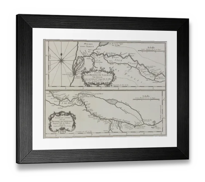 Framed Print : Antique maps of the River of Senegal in Africa Framed Print : Antique maps of the River of Senegal in Africa