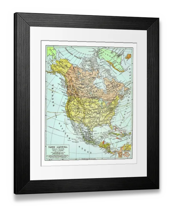Framed Print : Old map of NORTH AMERICA Framed Print : Old map of NORTH AMERICA