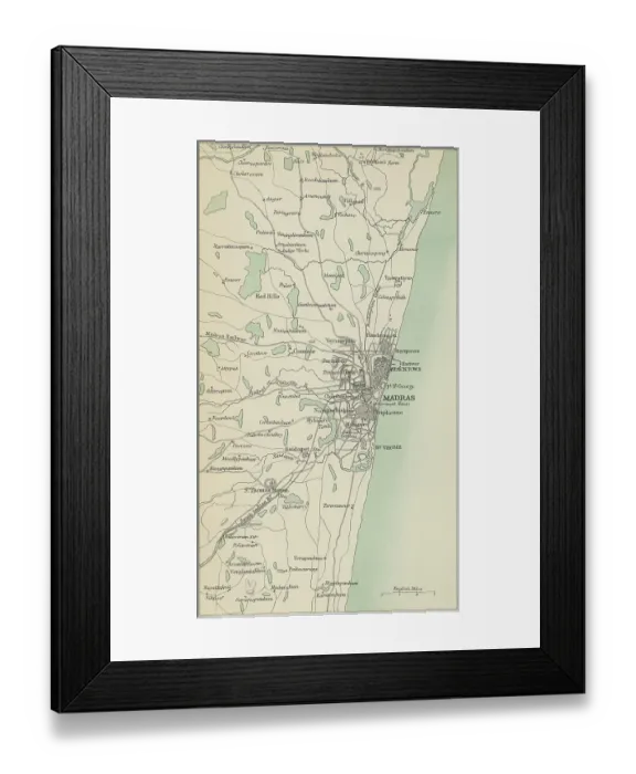 Framed Print : Old chromolithograph map of Chennai, Madras, the capital city of Tamil Nadu, the southernmost state of India Framed Print : Old chromolithograph map of Chennai, Madras, the capital city of Tamil Nadu, the southernmost state of India
