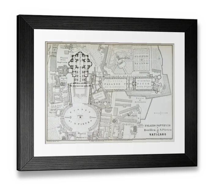 Framed Print : Plant of the Apostolic Palace of the Vatican, Italy - 1893 Framed Print : Plant of the Apostolic Palace of the Vatican, Italy - 1893