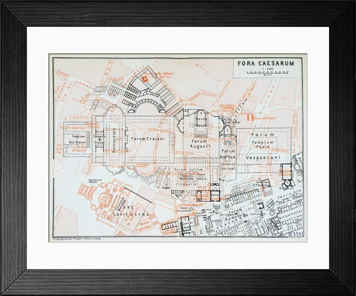 Framed Print : Plan Forum of Caesar, Italy - 1893 Framed Print : Plan Forum of Caesar, Italy - 1893