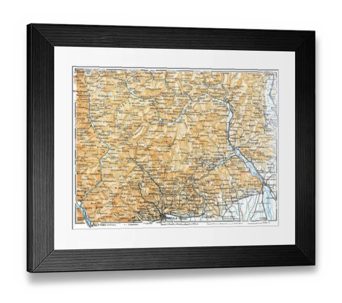 Framed Print : Map of the Province of Biella, Italy - 1893 Framed Print : Map of the Province of Biella, Italy - 1893