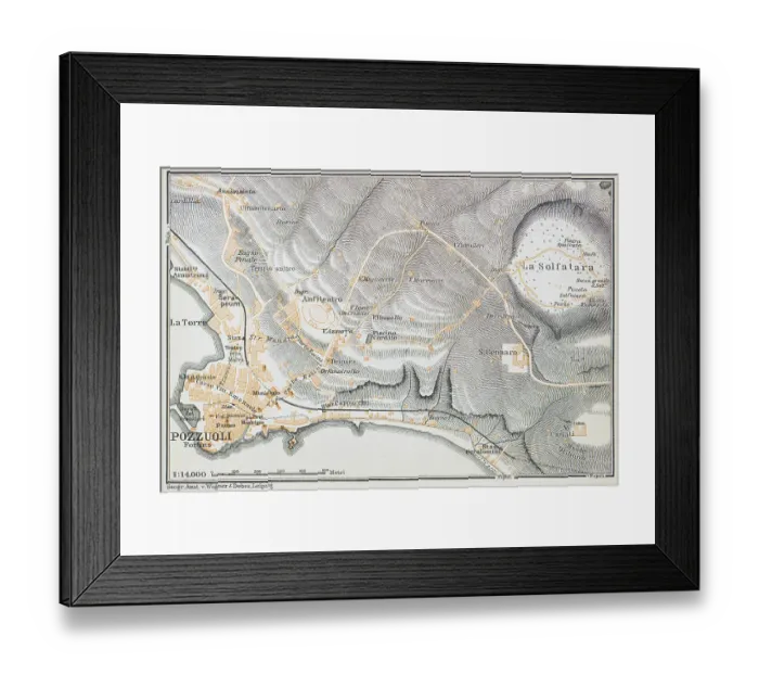 Framed Print : Map of the city and comune of Pozzuoli - 1893 Framed Print : Map of the city and comune of Pozzuoli - 1893