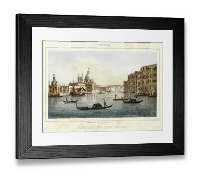 Framed Print : Grand Canal, Venice, Italy - Hand Colored Lithograph Published C1845, Venice for Vedute di Venezia by Marco Moro Framed Print : Grand Canal, Venice, Italy - Hand Colored Lithograph Published C1845, Venice for Vedute di Venezia by Marco Moro