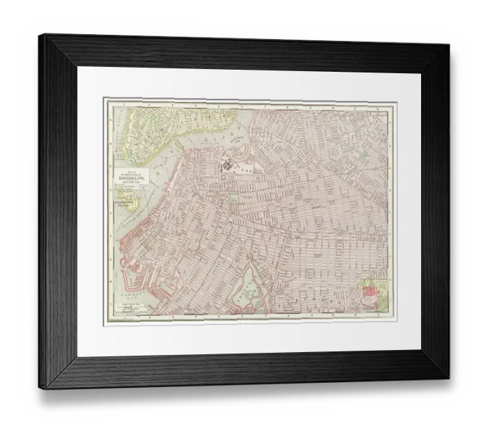 Framed Print : Map of the city of Brooklyn, New York State 1899 Framed Print : Map of the city of Brooklyn, New York State 1899