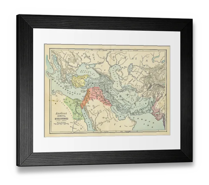 Framed Print : Map of ancient oriental monarchies USA 1897 Framed Print : Map of ancient oriental monarchies USA 1897