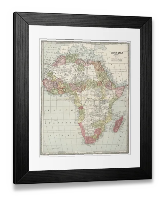 Framed Print : Map of Africa 1883 Framed Print : Map of Africa 1883