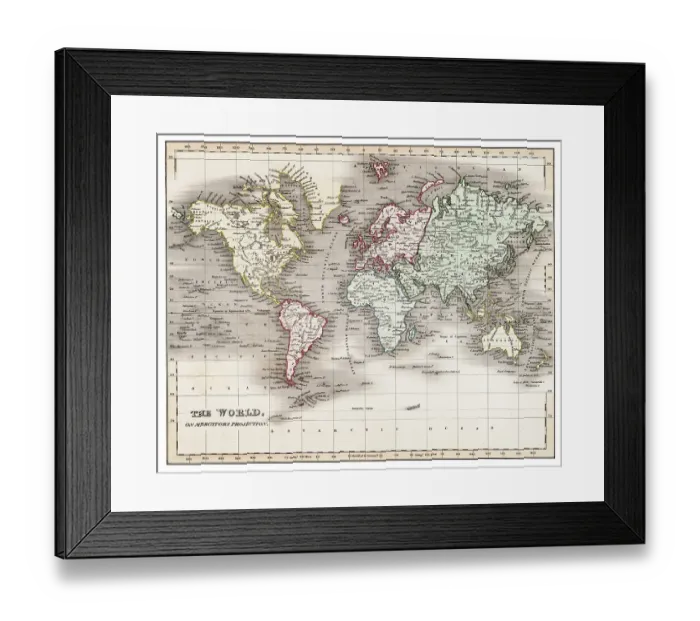 Framed Print : Map of the world 1885
