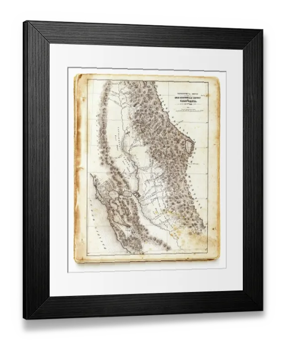 Framed Print : Map of California 1885 Framed Print : Map of California 1885