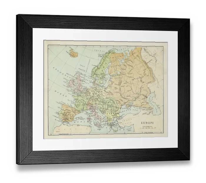 Framed Print : Map of Europe