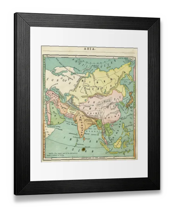 Framed Print : Asia map 1876 Framed Print : Asia map 1876