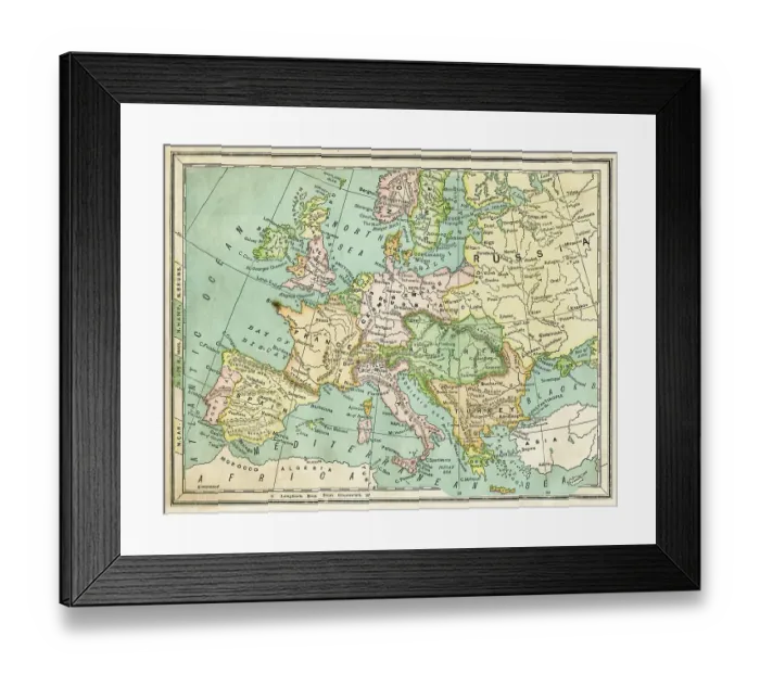 Framed Print : Europe map 1876 Framed Print : Europe map 1876