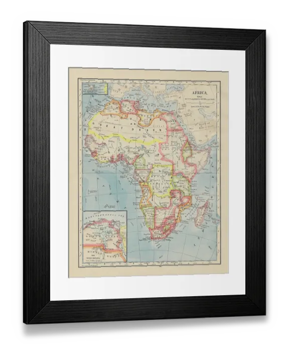 Framed Print : Map of Africa 1883 Framed Print : Map of Africa 1883
