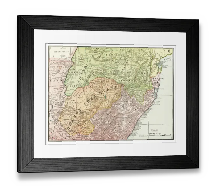 Framed Print : Old map Orange Free State, Africa 1899 Framed Print : Old map Orange Free State, Africa 1899