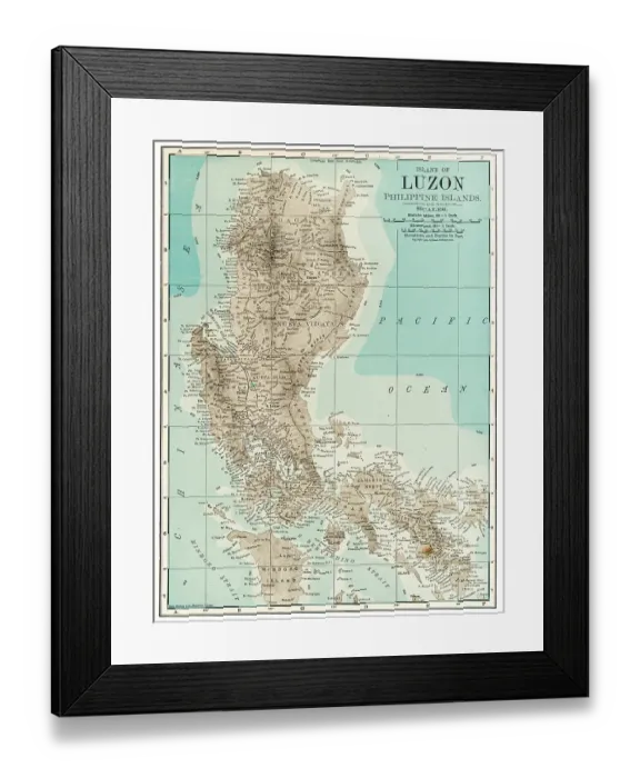 Framed Print : Map of Luzon, Philippines islands 1899 Framed Print : Map of Luzon, Philippines islands 1899