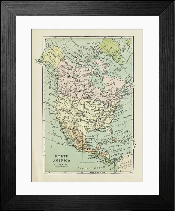 Framed Print : Map of North America Framed Print : Map of North America