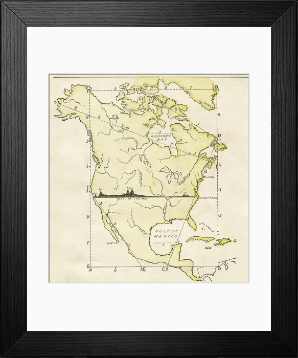 Framed Print : Northamerica map 1876 Framed Print : Northamerica map 1876