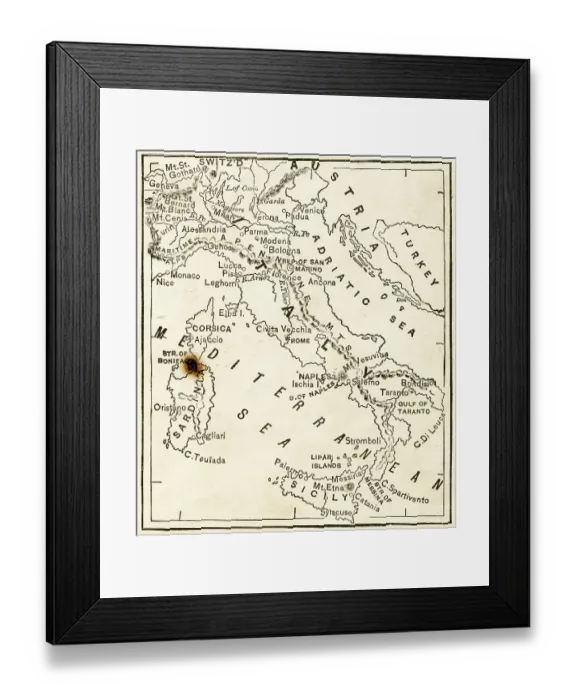 Framed Print : Italy map 1876