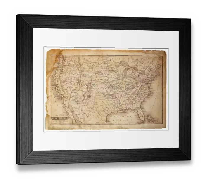 Framed Print : Map of USA 1887 Framed Print : Map of USA 1887