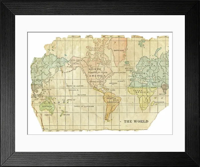Framed Print : World map 1898