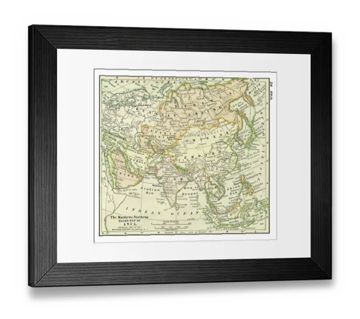 Framed Print : Asia map 1898 Framed Print : Asia map 1898