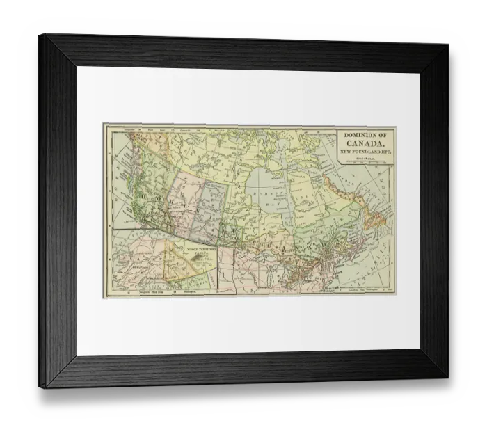 Framed Print : Map of Canada 1899 Framed Print : Map of Canada 1899
