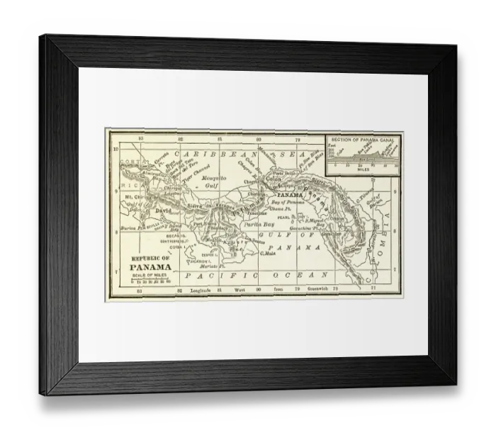 Framed Print : Map of Panama 1899