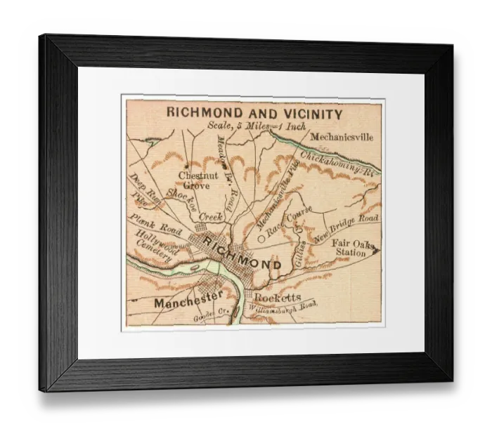 Framed Print : Map of Richmond 1899