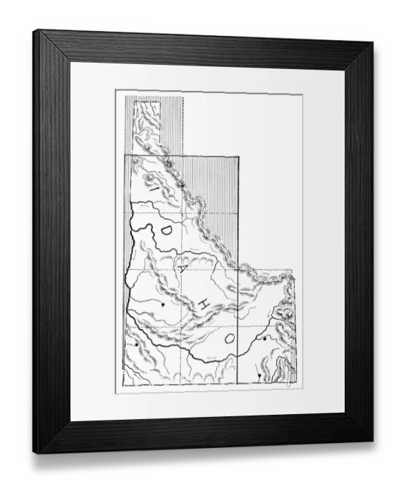 Framed Print : Idaho state map 1886 Framed Print : Idaho state map 1886