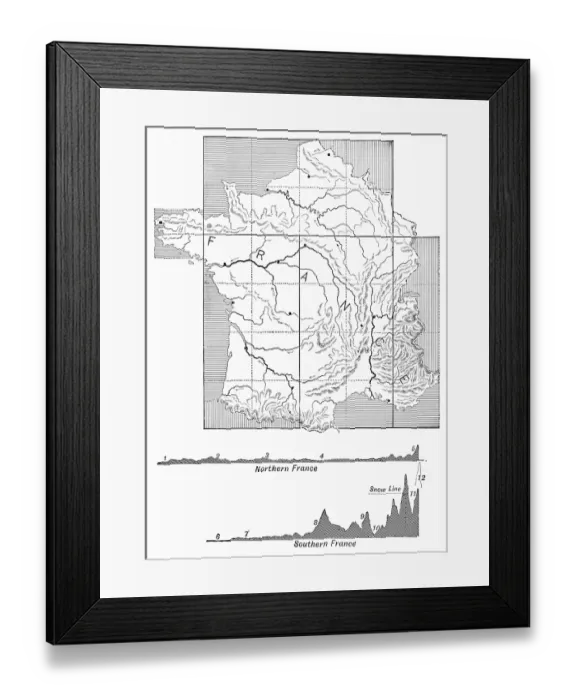 Framed Print : France map 1886 Framed Print : France map 1886