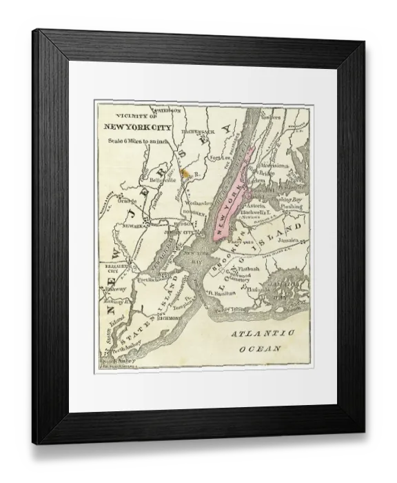 Framed Print : Map of the city of New York 1871 Framed Print : Map of the city of New York 1871