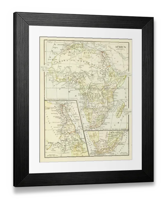 Framed Print : Map of Africa 1875 Framed Print : Map of Africa 1875