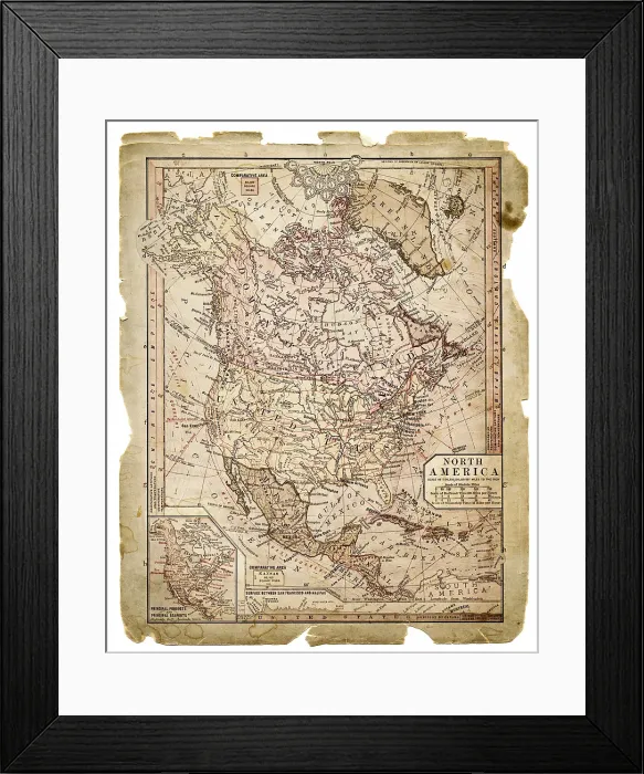 Framed Print : North America map 1889 Framed Print : North America map 1889