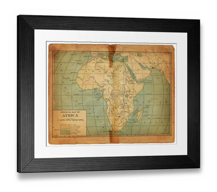 Framed Print : Africa map 1898 Framed Print : Africa map 1898
