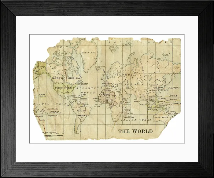 Framed Print : World map 1898 Framed Print : World map 1898