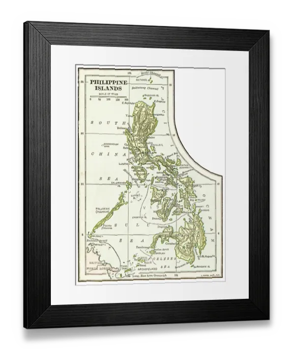 Framed Print : Mapof the Philippines 1899 Framed Print : Mapof the Philippines 1899