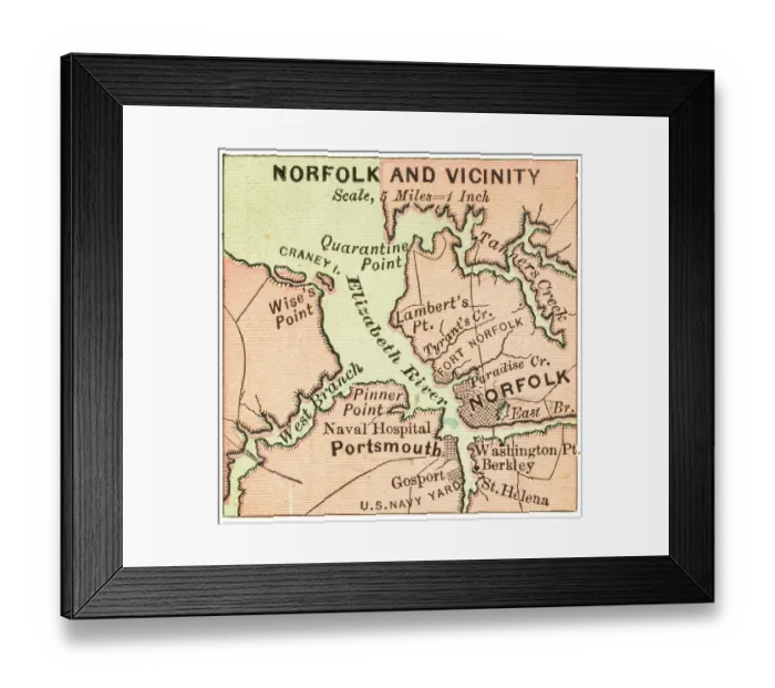 Framed Print : Map of Norfolk 1899 Framed Print : Map of Norfolk 1899